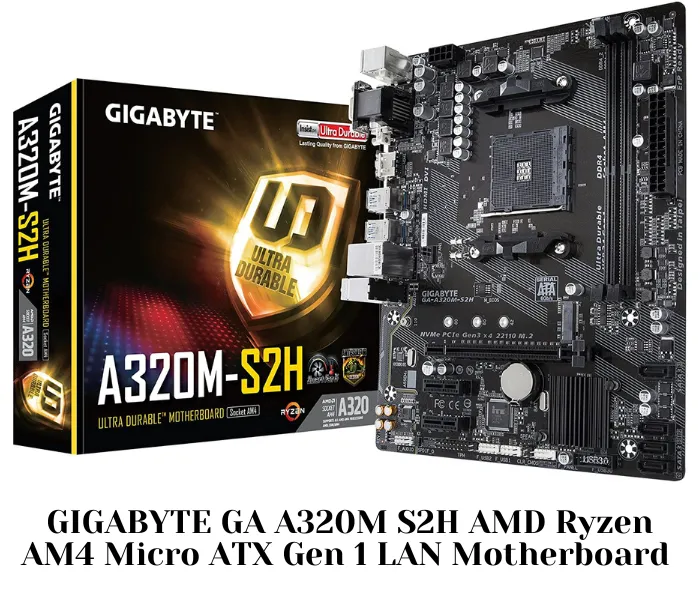 GIGABYTE GA A320M S2H AMD Ryzen AM4 Micro ATX Gen 1 LAN Motherboard
