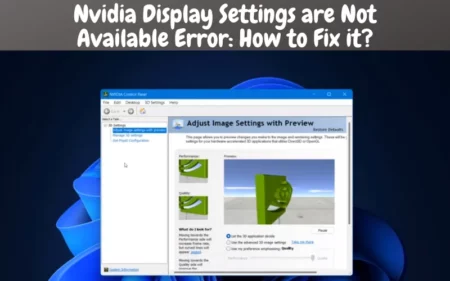 Nvidia Display Settings are Not Available Error How to Fix it