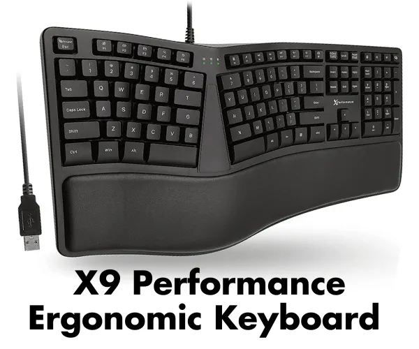 X9 Performance Ergonomic Keyboard Wired with Wrist Rest
