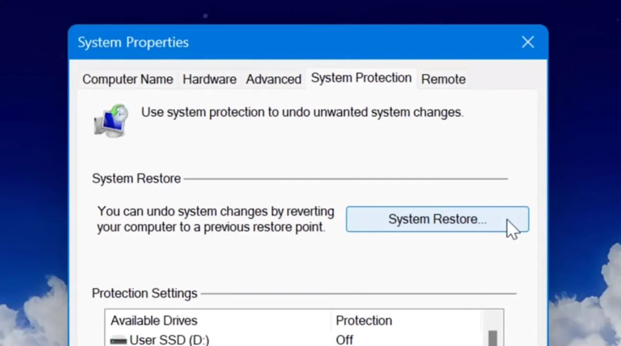 What is System Restore is Restoring the Registry