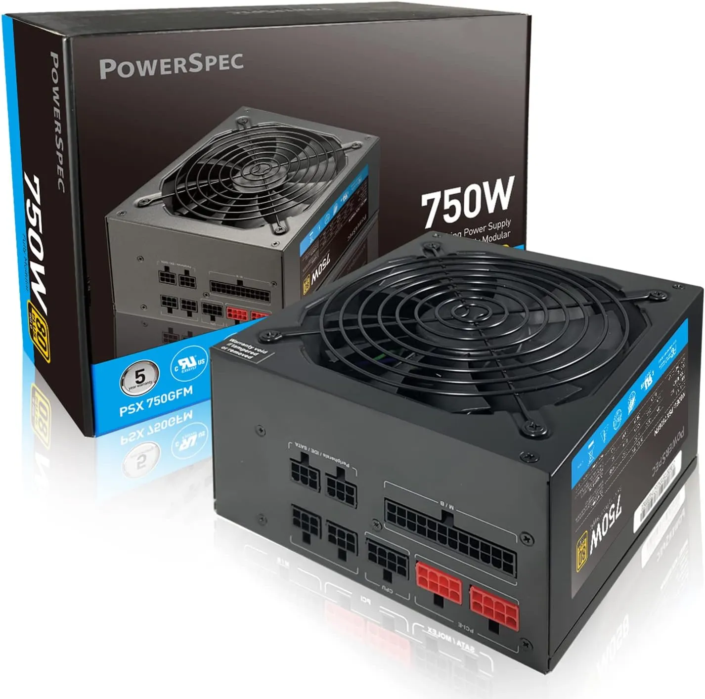 PowerSpec 750 Watt 80 Plus Gold Fully Modular ATX Power Supply